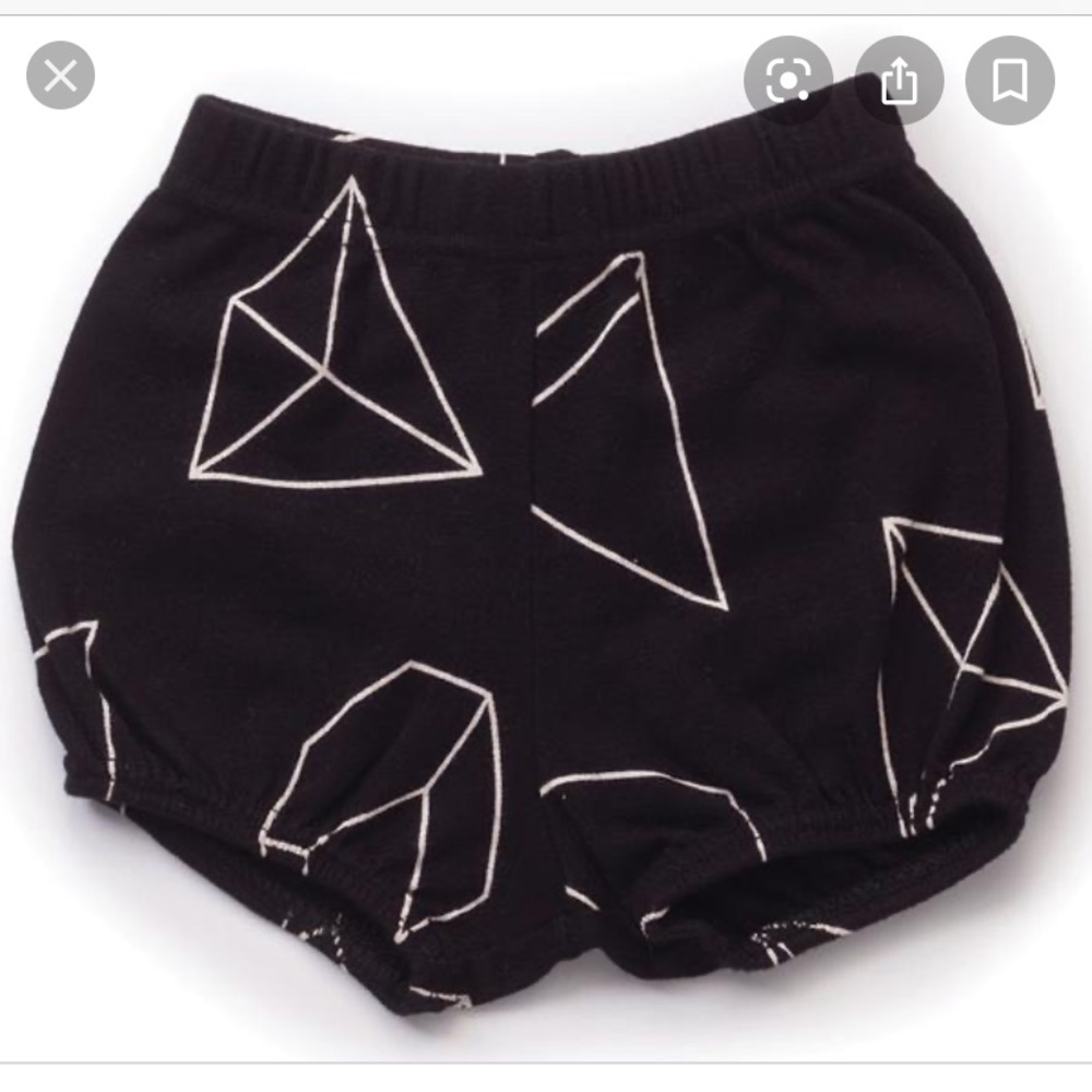 NWT Nununu Black Geometric Shape Yoga Shorts
